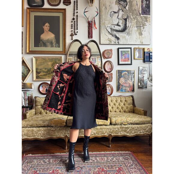 Vintage Paisley Tapestry Jacket w Waist Tie Size 6/Medium by Sunni Leigh - Picture 9 of 13